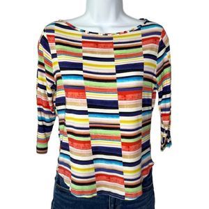 Peck & Peck Petite Multicolored Geometric Top PS
